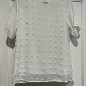 White on White Polka Dot Blouse
